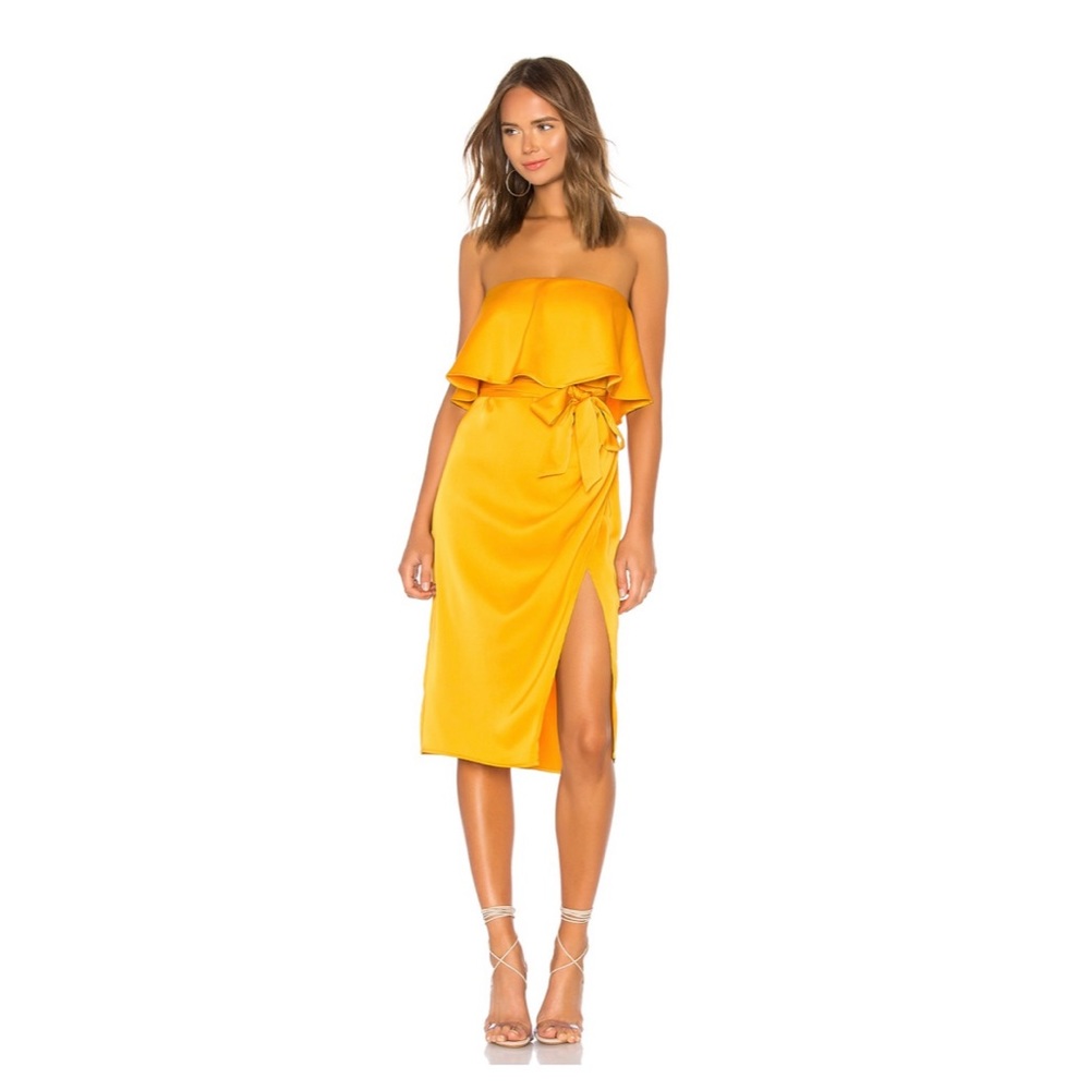 Revolve LOVERS + FRIENDS Violet Midi Dress Yellow
